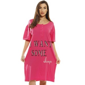 Just Love Short Sleeve Nightgown Oversized Screen Print Sleep Dress for Women - 1 of 3