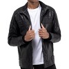 X RAY Men's Grainy PU Leather Hooded Jacket With Faux Shearing Lining - 3 of 4