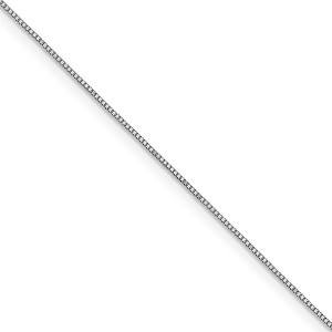 Black Bow Jewelry 0.8mm 14K White Gold Solid Box Chain Necklace - 1 of 4