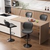 ORRD Swivel Bar Stools Set of 2, Dark Grey PU Leather Adjustable Height 22.2-31 Inch Counter Stools with Footrest for Kitchen Island - 4 of 4