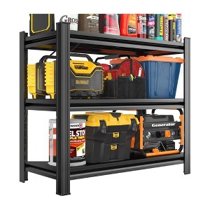 Clihome 3-Layer Metal Storage Rack, 1200lb Capacity Heavy Duty Metal Shelving Unit,Adjustable Shelves for Garage, Kitchen, Pantry Organization - 1 of 4