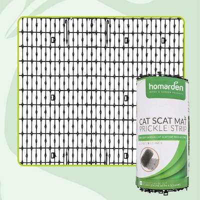 Black Plastic Anti-Digging Cat and Dog Spike Mats, Set of 6