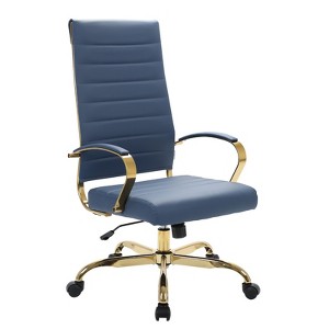 LeisureMod Benmar High-Back Leather Office Chair with Swivel, Tilt, Adjustable Height, Ergonomic Design for Home Office, Study, or Workspace - 1 of 4