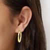 Ross-Simons Italian 10kt Yellow Gold Textured and Polished Oval Hoop Earrings - 2 of 3