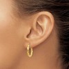 Black Bow Jewelry 3mm x 22mm Polished 14k Yellow Gold Medium Twisted Round Hoop Earrings - 3 of 4