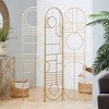 Modern Metal Room Divider Screen Gold - Olivia & May: Iron Frame, No Assembly, 3-Panel Design - 2 of 4