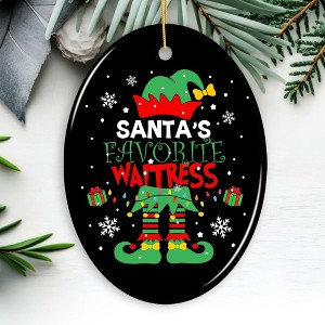 Santa's Favorite Waitress Christmas Ornament| OrnamentallyYou - 1 of 4