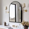 PexFix 39.4" x 24.5" Arched Black Bathroom Medicine Cabinet with Mirror Metal Framed Wall Mounted Recessed Cabinets for Bathroom Vanity with 2 Shelves - 2 of 4