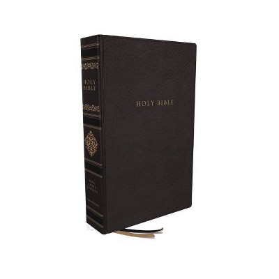 Kjv, Sovereign Collection Bible, Personal Size, Genuine Leather, Black, Thumb Indexed, Red Letter Edition, Comfort Print - by  Thomas Nelson