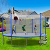 NAYSAYE Trampoline 16FT with Basketball Hoop and Soccer Goal for Outdoor Fun with Ladder and Safety Net, Blue, 192.13"*106.32"*161.38" - 2 of 4