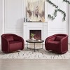 30” Modern Teddy Swivel Accent Chair,360° Barrel Lounge Chair with Wood Base for Living Room or Bedroom–The Pop Home - 3 of 4