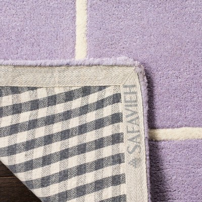 Lavender and Ivory Hand-Tufted Wool Runner Rug