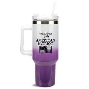 100 North Free Since 1776 American Patriot Flag Wrap-Around 40 Oz. Stainless Steel Water Bottle Coffee Mug, Spill & Leak Resistant, Travel Tumbler - 1 of 4