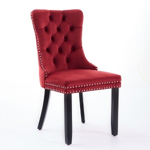 NicBex Dining Chair Set of 2 Modern Upholstered Velvet Fabric Tufted Side Chair with Wood Legs Dining Room Furniture - 1 of 4