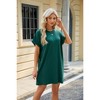 BLUEMING Womens T Shirt Dresses Crew Neck Mini Dresses Casual Short Sleeve Loose Flowy Dress with Pockets - 4 of 4
