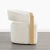 Spruce&Spring Modern Upholstered Dining Chair with Casters & Wood Armrests - 3 of 4