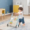 Wooden Toddler Push Walker  Educational Toy w/ Xylophone & Flip Blocks Blue - 2 of 4