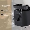 Karl Home Black Salon Shampoo Bowl and Chair Backwash Unit with Extra Large Ceramic Bowl - 4 of 4