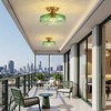 POWLIG Modern Gold Ceiling Light Fixture with Glass Shade, 9.84 inch Wide Semi-Flush Mount for Kitchen, Hallway, Bedroom - 3 of 4