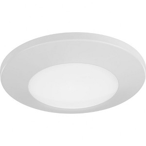 Progress Lighting, Emblem Collection, 1-Light Surface Mount LED, Satin White, Polycarbonate Lens - 1 of 2