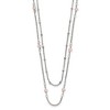 Chisel Stainless Steel Polished 2-Strand Pink Crystal Beaded 16" with 1" Extension Necklace - 2 of 4