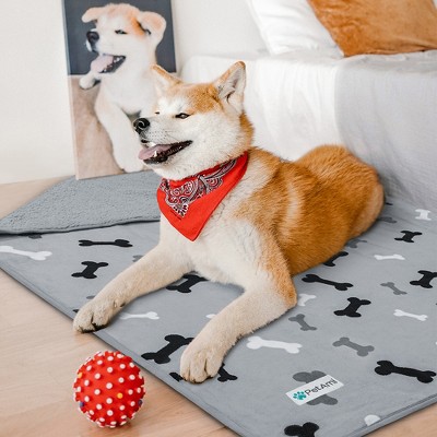 Small Gray Waterproof Sherpa Fleece Dog Blanket