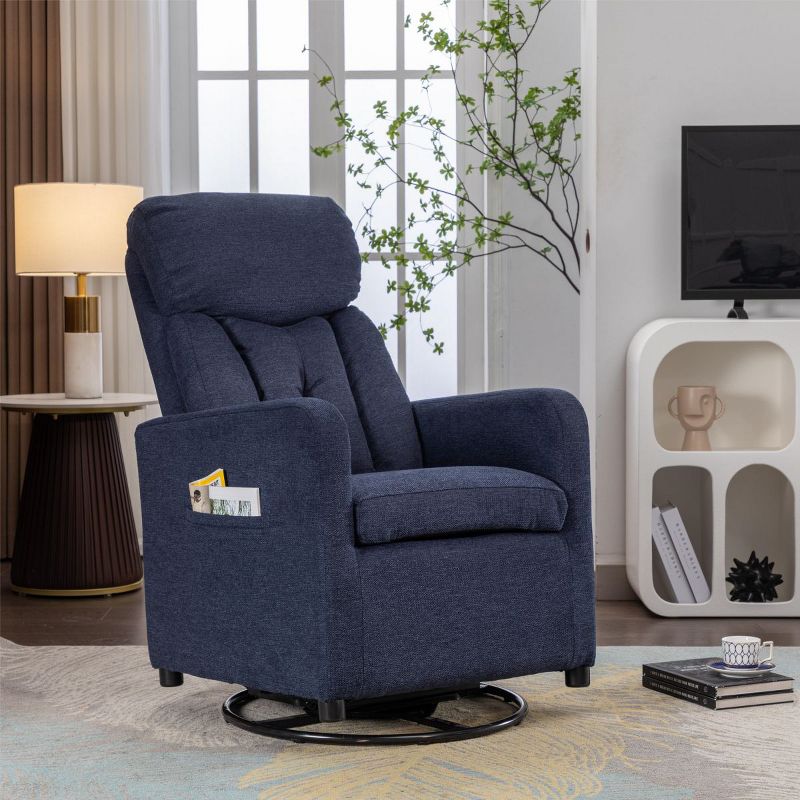 Joyee 360° Swivel Chair, Soft Fabric Upholstered Accent Armchair with Pocket, Indoor Furniture Sofa - Maison Boucle, 1 of 9