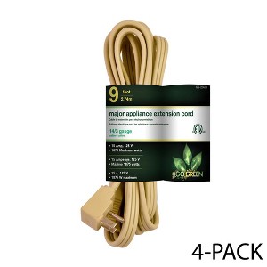 GoGreen Power (GG-25609) 14/3 3' SPT A/C Extension Cord - Beige, 4-Pack - 1 of 4