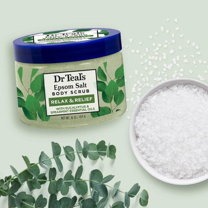 Dr Teal&#39;s Exfoliate &#38; Renew Eucalyptus &#38; Spearmint Epsom Salt Body Scrub - 16oz, 6 of 15