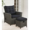 2pc Asti Wicker Outdoor Recliner & 15" Ottoman Patio Seating Set - Gray - Alaterre Furniture: All-Weather, No Assembly Required - 2 of 4