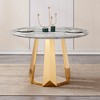 Dolonm 47-inch Round Modern Marble Dining Table with Stainless Steel Base for Kitchen, Dining Room - 4 of 4