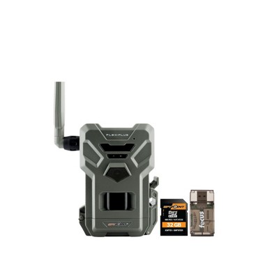 Spypoint FLEX PLUS Cellular Trail Camera with Micro SD 32GB Memory Card Bundle
