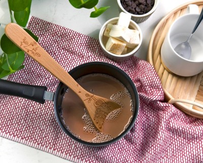 12" Beechwood Mixing Spoon with Peacock Design