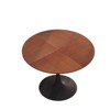 Round Dining Table with Printed Wood Grain Table Top,Metal Base Pedestal Kitchen Table for 4-6 Person for Kitchen Small Space-Maison Boucle - 4 of 4