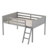 NicBex Full Size Low Loft Bed with Ladder,Loft Bed Frame with Guardrails,Bed Frame for Kids,Box Spring Not Required,Gray - 4 of 4
