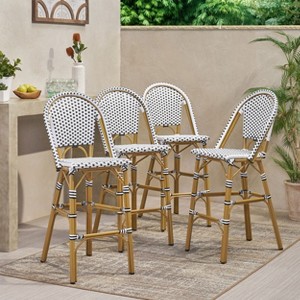 Christopher Knight Home Kinner Outdoor Aluminum 29.5 Inch French Barstools (Set of 4) - 1 of 4