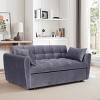 64.9'' Large Size Daybed Sofa,Velvet Daybed Sofa With Adjustable Back And Pillows,Double Sofa Bed,Daybed Sofa For Living Room-Cuddlewood - 2 of 4