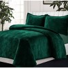 Capri Medallion Velvet Oversized Solid Quilt Set - Tribeca Living - 3 of 3