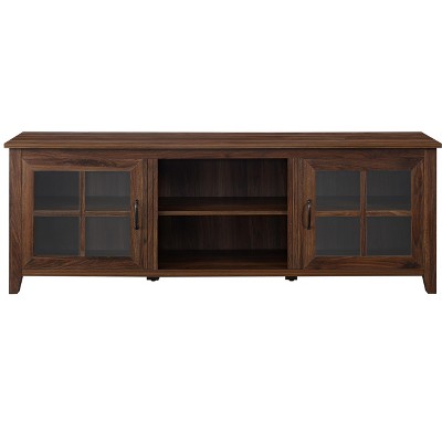 CAVINAS TV Stand for TVs up to 70 Inch,Entertainment Center with 2-Door Glass Windowpane and Open Shelves for Living Room,Bedroom