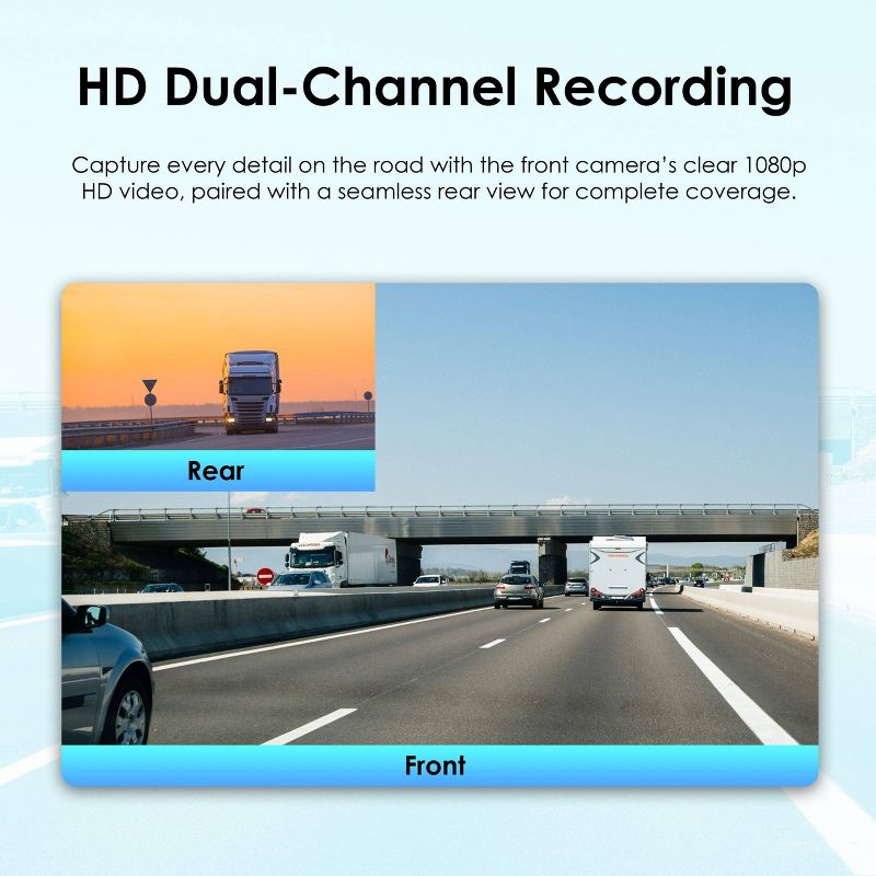 Rexing DT2 Dual Channel 1080p Front and Rear  Dash Cam, 6 of 18