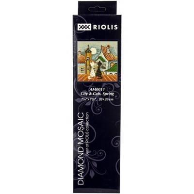 RIOLIS Diamond Mosaic Embroidery Kit 7.75"X7.75"-City & Cats Spring