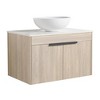 Osparple Floating Bathroom Vanity with 4 Styles Ceramic Basin and Soft Close Doors,Bathroom Sink Cabinet for Bathroom,Oak - 2 of 4