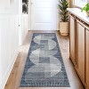 Modern Geometric Washable Area Rug, Blue, Low Pile, Non-Slip, Stain-Resistant Accent Carpet for Bedroom or Dining Room - 4 of 4