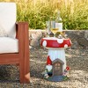LuxenHome Outdoor Side Table, 17" Gnome Mushroom Cement Patio End Table,Indoor and Outdoor Sculpture Accent Side Table,Garden Decor Stool White - 4 of 4