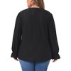 Agnes Orinda Women's Plus Size Hollow Ruffle Long Sleeve V Neck Eyelet Lace Crochet Casual Blouses - 4 of 4