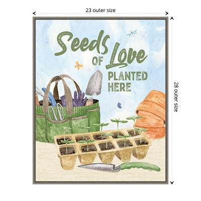 Seeds of Love Garden Tools Canvas Wall Art