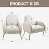 CAVINAS Polyester Accent Chair with High Backrest and Metal Gold Legs,Upholstered Living Room Chairs,Reading Chairs for Living Room - 3 of 4