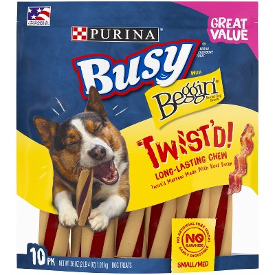 Busy Bone Twisted Chewy with Bacon Flavor Dog Treat