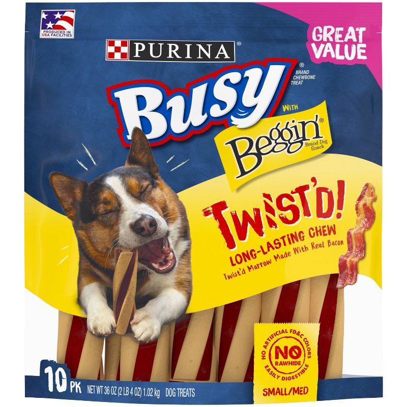 Busy Bone Twisted Chewy with Bacon Flavor Dog Treat - 36oz, 1 of 6