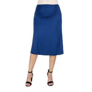 Maternity A-Line Elastic Waist Knee Length Skirt - 24seven Comfort Apparel™ - 1 of 4